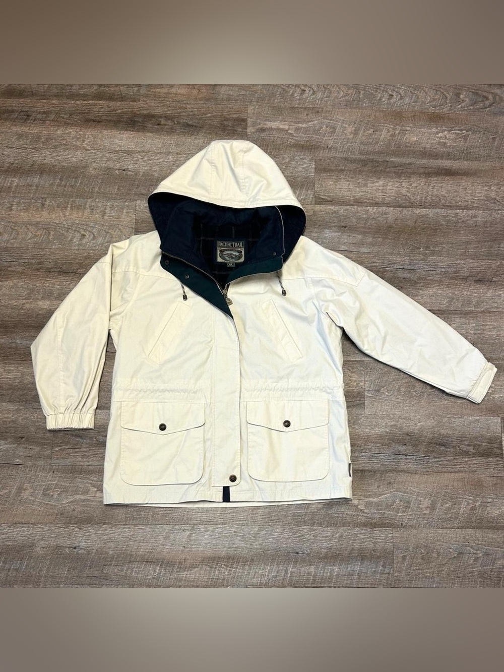 VTG 90s Pacific Trail x London Fog Sailing Parka Jacket Off-White/ Size XL